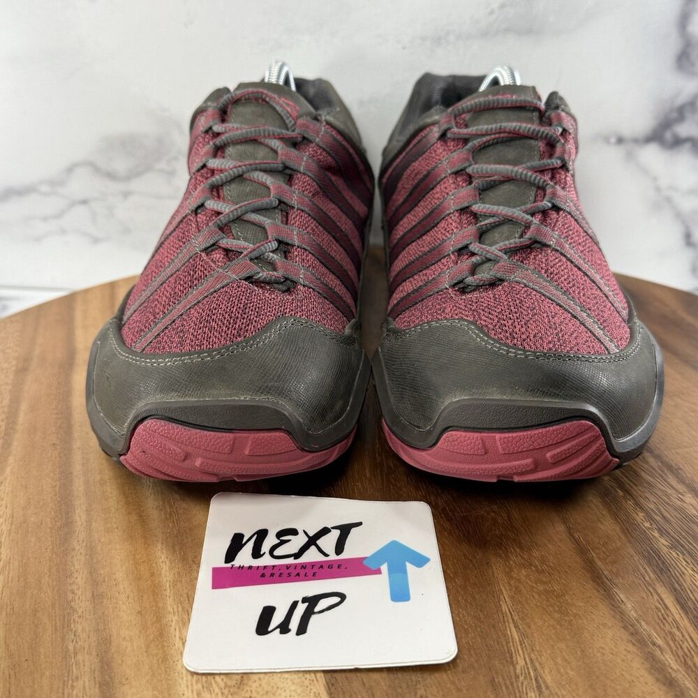 Women's Size 11-Kuru Chicane Trail Hiking Walking Shoes Gray Pink Sneakers - Picture 2 of 9